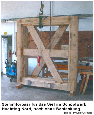 Sieltor-Schoepfwerk-Huchting-Nord, aus Eichenholz, noch ohne Beplankung