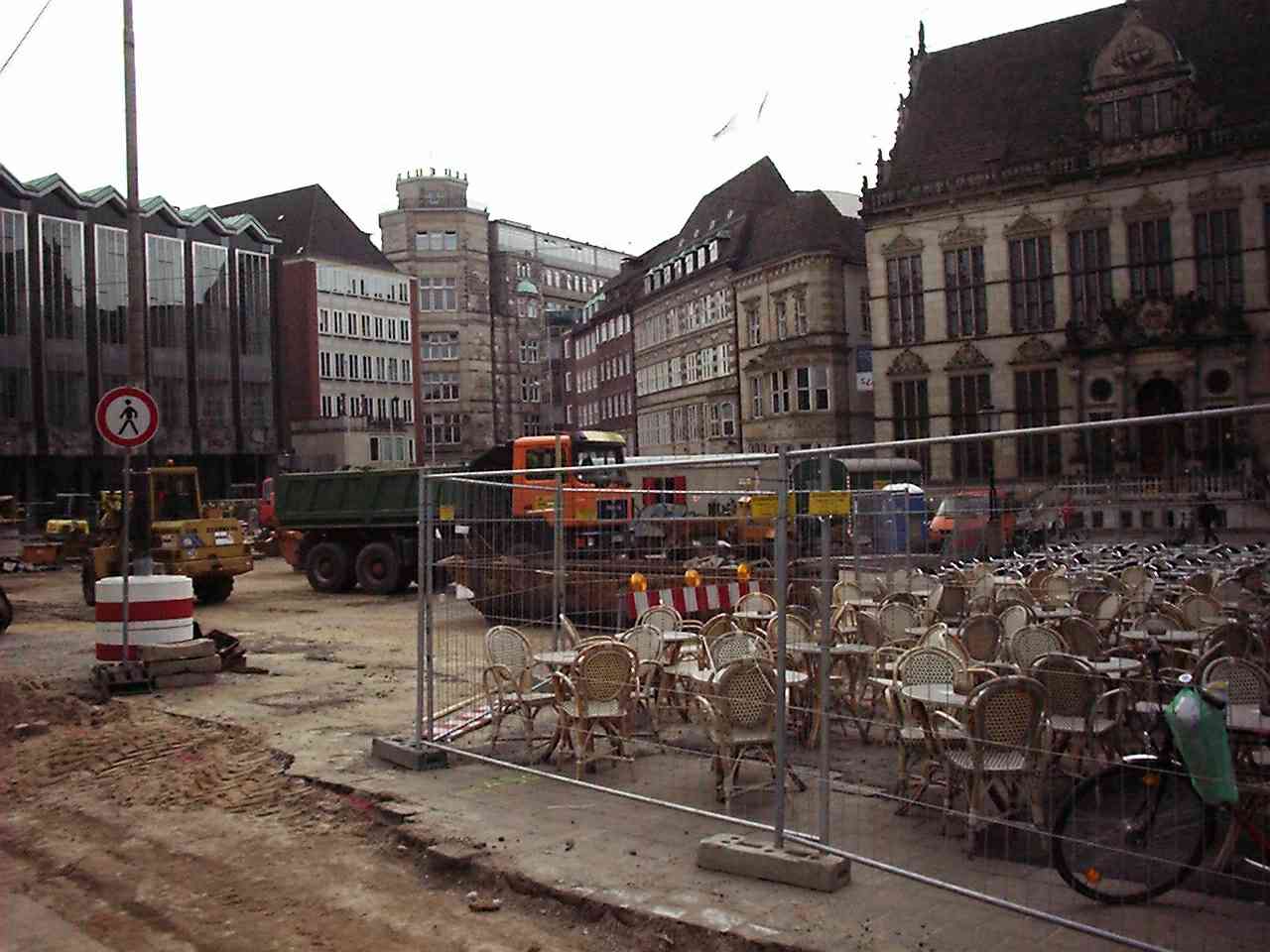 Die Baustelle Bremer Marktplatz.