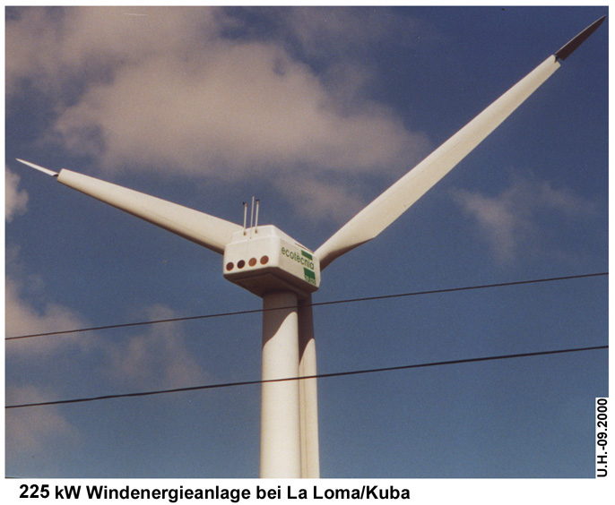 5- Kopf der 225 kW Windkraftanlage auf Kuba